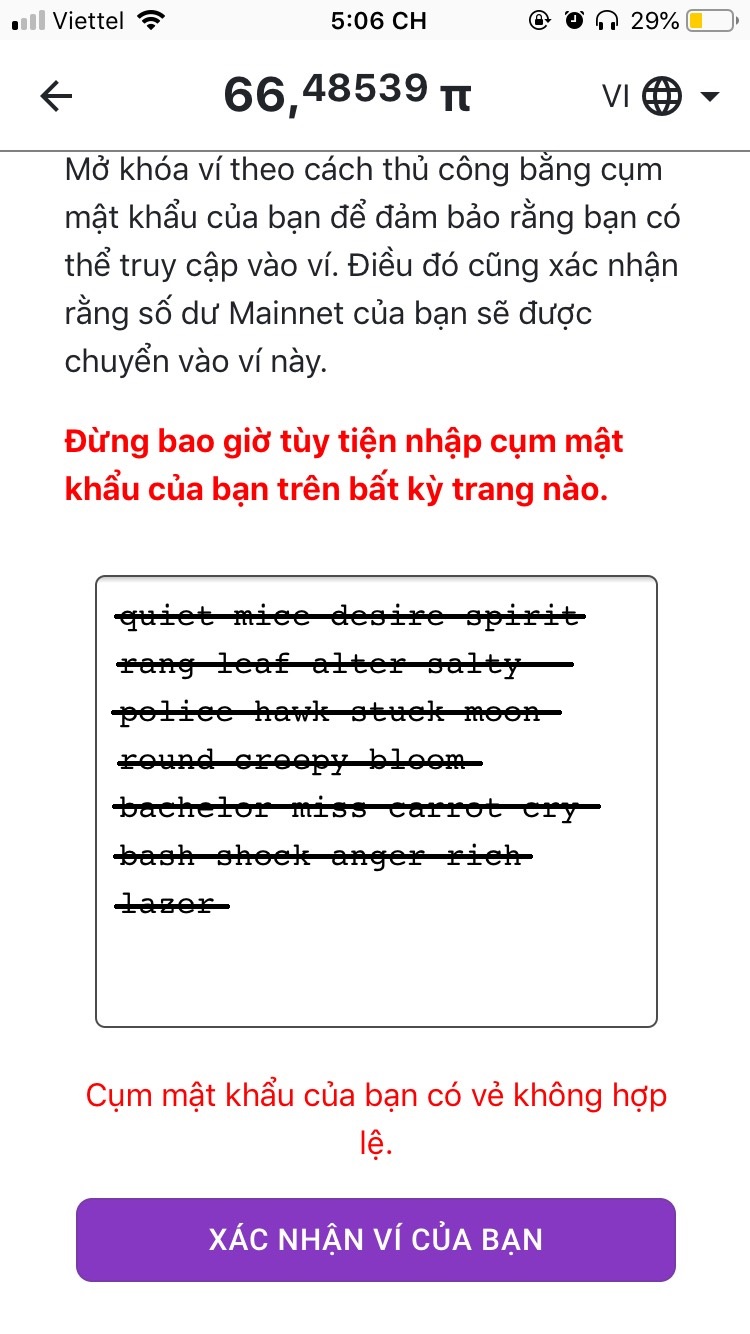 Tạo ví Pi Network